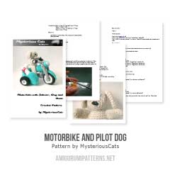 Motorbike and Pilot Dog amigurumi pattern by MysteriousCats