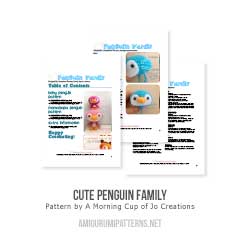 Cute Penguin Family amigurumi pattern by A Morning Cup of Jo Creations
