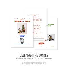 Deleanah the Donkey amigurumi pattern by Sweet N' Cute Creations