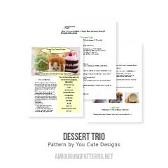 Dessert Trio amigurumi pattern by You Cute Designs