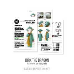 Dirk the Dragon amigurumi pattern by Lalylala