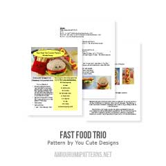 Fast Food Trio amigurumi pattern by You Cute Designs