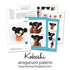 Fujiko Kokeshi Doll amigurumi pattern by airali design