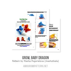 Grow, Baby dragon amigurumi pattern by Masha Pogorielova (mashutkalu)