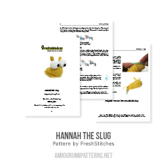 Hannah the slug amigurumi pattern by FreshStitches