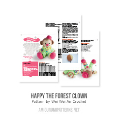 Happy the forest clown amigurumi pattern by Wei Wei An Crochet