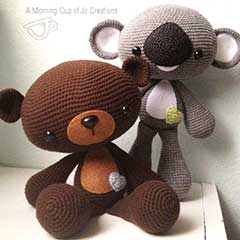 Huggable Bear and Koala amigurumi pattern by A Morning Cup of Jo Creations