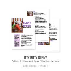 Itty Bitty Bunny amigurumi pattern by Ham and Eggs / Heather Jarmusz