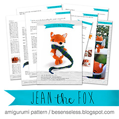 Jean the fox amigurumi pattern by airali design