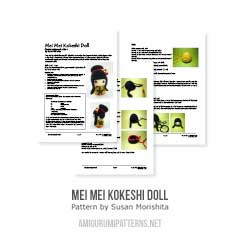 Mei Mei Kokeshi Doll amigurumi pattern by Susan Morishita