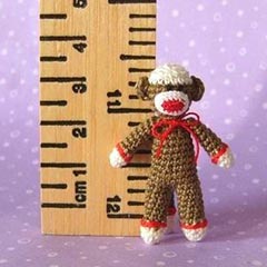 Miniature Sock Monkey amigurumi pattern by Muffa Miniatures