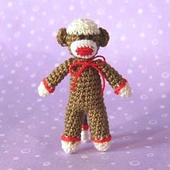 Miniature Sock Monkey amigurumi by Muffa Miniatures