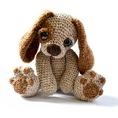 Moss the Puppy dog amigurumi pattern by Patchwork Moose (Kate E Hancock)