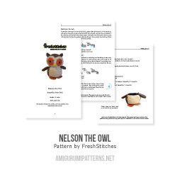Nelson the Owl amigurumi pattern by FreshStitches