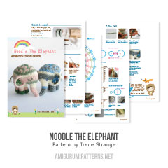 Noodle the elephant amigurumi pattern by Irene Strange