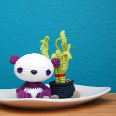 Baby Panda and his Lucky Bamboo amigurumi pattern by A Morning Cup of Jo Creations