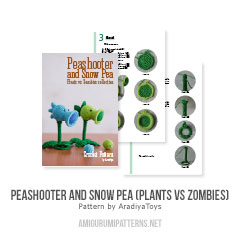 Peashooter and Snow Pea (plants vs zombies) amigurumi pattern by AradiyaToys