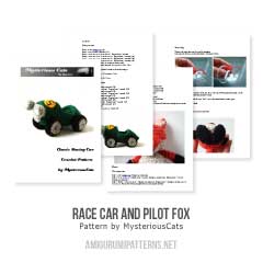 Race Car and Pilot Fox amigurumi pattern by MysteriousCats