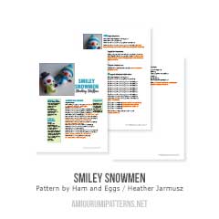Smiley Snowmen amigurumi pattern by Ham and Eggs / Heather Jarmusz