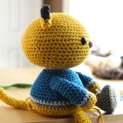 Spencer the fishing kitty amigurumi pattern by Little Muggles
