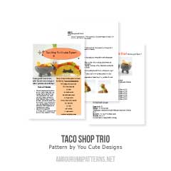 Taco Shop Trio amigurumi pattern by You Cute Designs