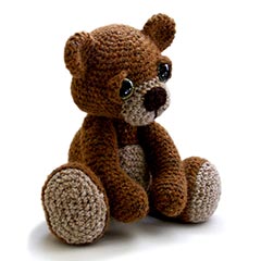 Theo the Teddy amigurumi pattern by Patchwork Moose (Kate E Hancock)