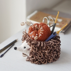 Hedgehog Hook Holder and Pumpkin Pincushion