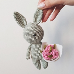 little bunny with flowers