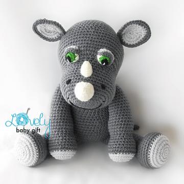 Rob the rhino amigurumi pattern by Lovely Baby Gift