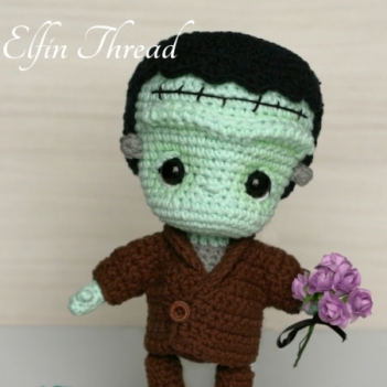 Frankenstein Chibi Doll amigurumi pattern by Elfin Thread