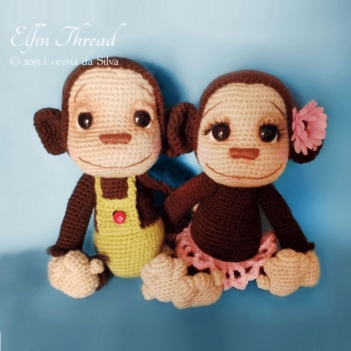 Naimba and Namboro, the Baby Monkeys amigurumi pattern by Elfin Thread