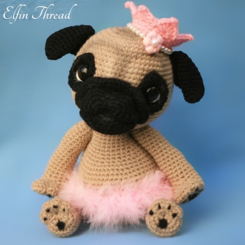 Queency The Pug Puppy Amigurumi amigurumi pattern by Elfin Thread