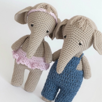 Piper the elephant amigurumi pattern by Kornflakestew