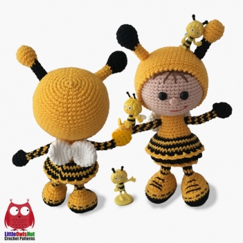 Doll in a Bumblebee outfit amigurumi pattern by LittleOwlsHut