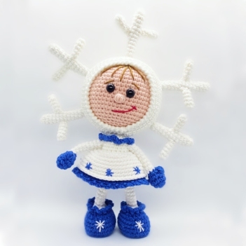 Doll in a snowflake outfit amigurumi pattern by LittleOwlsHut
