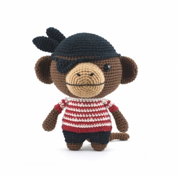 Jack the Pirate Monkey amigurumi pattern by DIY Fluffies