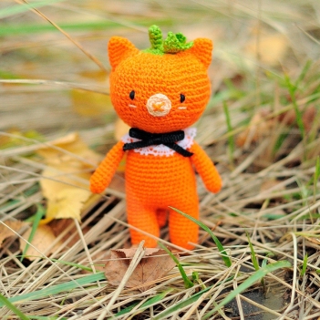 Halloween pumpkin cat amigurumi pattern by yorbashideout
