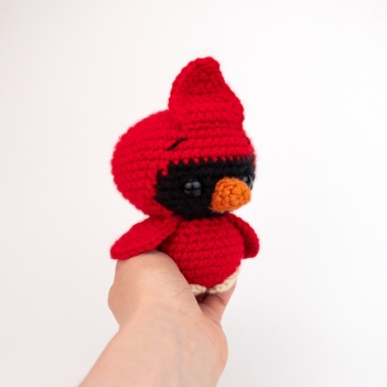 Clarence the Cardinal amigurumi pattern by Theresas Crochet Shop