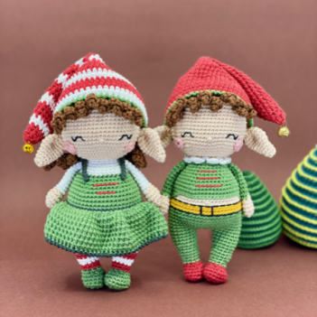 Lily and Louis, the Christmas Elves amigurumi pattern by Manuska
