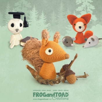 Chibi Forest Set - Owl, Fox, Squirrel, Mouse amigurumi pattern by FROGandTOAD Creations