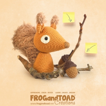 Chibi Squirrel & Acorns amigurumi pattern by FROGandTOAD Creations