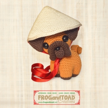 Ping Pug - Chinese Zodiac Puppy Dog amigurumi pattern by FROGandTOAD Creations