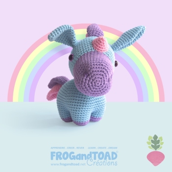 Prosper the beetroot unicorn amigurumi pattern by FROGandTOAD Creations