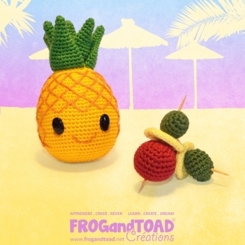 Pineapple Party Fruit Food amigurumi pattern by FROGandTOAD Creations