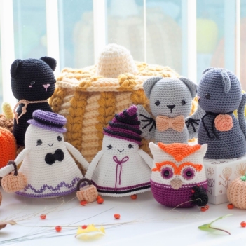 Halloween toys with pumpkin amigurumi pattern by RNata