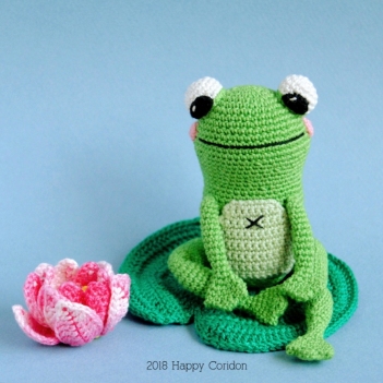 Rene the yogi frog amigurumi pattern by Happy Coridon