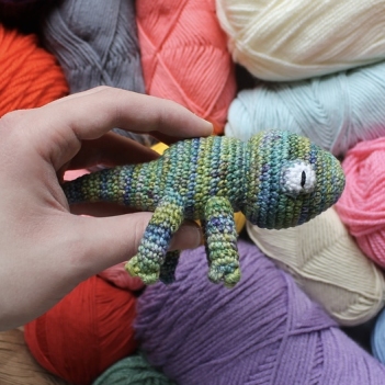 Cletus the Chameleon amigurumi pattern by Snips & Stitches