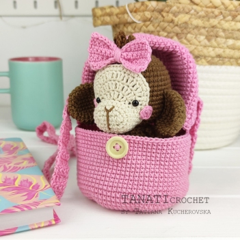 Hatching bag & Monkey amigurumi pattern by TANATIcrochet