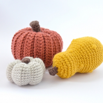 Pumpkin Trio amigurumi pattern by Elisas Crochet