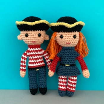 Cuthbert & Connie pirate amigurumi pattern by Make Me Roar